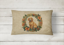 Load image into Gallery viewer, Poodle Christmas Flowers Throw Pillow