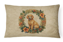 Load image into Gallery viewer, Poodle Christmas Flowers Throw Pillow