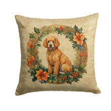 Load image into Gallery viewer, Poodle Christmas Flowers Throw Pillow