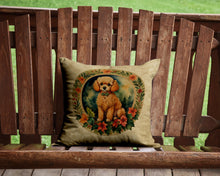 Load image into Gallery viewer, Poodle Christmas Flowers Throw Pillow - 14x14 Decorative Pillow – Art for Your Home &amp; Patio