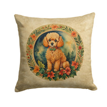 Load image into Gallery viewer, Poodle Christmas Flowers Throw Pillow - 14x14 Decorative Pillow – Art for Your Home &amp; Patio