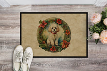 Load image into Gallery viewer, Poodle Christmas Flowers Doormat-24x36 Indoor / Outdoor Rug | Made in USA
