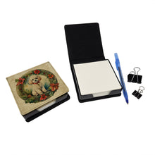Load image into Gallery viewer, Poodle Christmas Flowers PU Leather Note Paper Holder