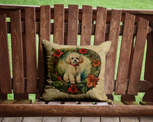 Load image into Gallery viewer, Poodle Christmas Flowers Throw Pillow - 14x14 Decorative Pillow – Art for Your Home &amp; Patio
