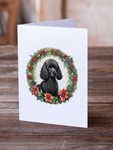 Load image into Gallery viewer, Poodle Christmas Flowers Greeting Cards - Blank Note Cards – 8-Pack of Artist-Designed Cards with Envelopes