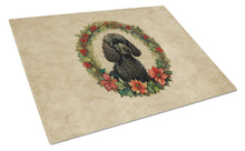 Load image into Gallery viewer, Poodle Christmas Flowers Glass Cutting Boards – Durable, Decorative Kitchen Art