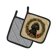 Load image into Gallery viewer, Poodle Christmas Flowers Pot Holders - Set of 2 Decorative Kitchen Helpers | Made in the USA