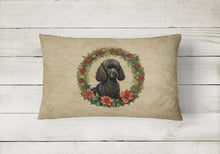Load image into Gallery viewer, Poodle Christmas Flowers Throw Pillow