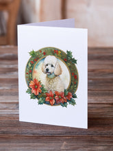Load image into Gallery viewer, Poodle Christmas Flowers Greeting Cards - Blank Note Cards – 8-Pack of Artist-Designed Cards with Envelopes