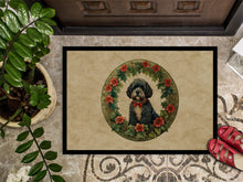 Load image into Gallery viewer, Portuguese Water Dog Christmas Flowers Doormat