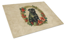 Load image into Gallery viewer, Pug Christmas Flowers Glass Cutting Boards – Durable, Decorative Kitchen Art