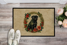 Load image into Gallery viewer, Pug Christmas Flowers Doormat - 18X27 Indoor / Outdoor Rug | Made in USA