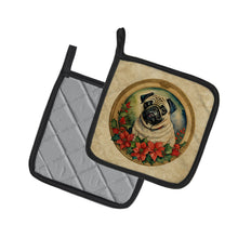 Load image into Gallery viewer, Pug Christmas Flowers Pot Holders - Set of 2 Decorative Kitchen Helpers | Made in the USA