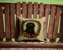 Load image into Gallery viewer, Puli Christmas Flowers Throw Pillow - 14x14 Decorative Pillow – Art for Your Home &amp; Patio
