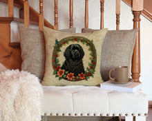 Load image into Gallery viewer, Puli Christmas Flowers Throw Pillow - 14x14 Decorative Pillow – Art for Your Home &amp; Patio