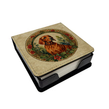 Load image into Gallery viewer, Red Redbone Coonhound Christmas Flowers PU Leather Note Paper Holder