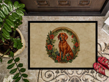 Load image into Gallery viewer, Red Redbone Coonhound Christmas Flowers Doormat-24x36 Indoor / Outdoor Rug | Made in USA