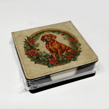 Load image into Gallery viewer, Red Redbone Coonhound Christmas Flowers PU Leather Note Paper Holder