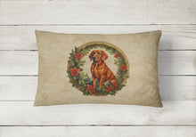 Load image into Gallery viewer, Red Redbone Coonhound Christmas Flowers Throw Pillow