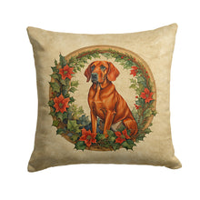Load image into Gallery viewer, Red Redbone Coonhound Christmas Flowers Throw Pillow