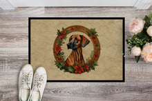 Load image into Gallery viewer, Rhodesian Ridgeback Christmas Flowers Doormat-24x36 Indoor / Outdoor Rug | Made in USA