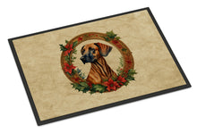 Load image into Gallery viewer, Rhodesian Ridgeback Christmas Flowers Doormat-24x36 Indoor / Outdoor Rug | Made in USA