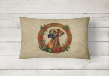 Load image into Gallery viewer, Rhodesian Ridgeback Christmas Flowers Throw Pillow