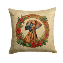 Load image into Gallery viewer, Rhodesian Ridgeback Christmas Flowers Throw Pillow