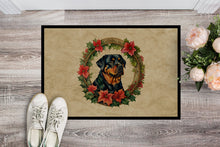 Load image into Gallery viewer, Rottweiler Christmas Flowers Doormat