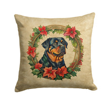 Load image into Gallery viewer, Rottweiler Christmas Flowers Throw Pillow