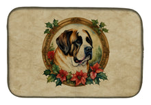 Load image into Gallery viewer, Saint Bernard Christmas Flowers Dish Drying Mat
