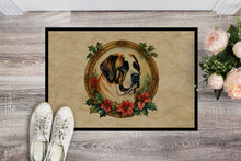 Load image into Gallery viewer, Saint Bernard Christmas Flowers Doormat-24x36 Indoor / Outdoor Rug | Made in USA