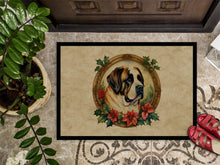Load image into Gallery viewer, Saint Bernard Christmas Flowers Doormat-24x36 Indoor / Outdoor Rug | Made in USA