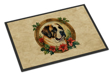 Load image into Gallery viewer, Saint Bernard Christmas Flowers Doormat-24x36 Indoor / Outdoor Rug | Made in USA