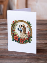 Load image into Gallery viewer, Saluki Christmas Flowers Greeting Cards - Blank Note Cards – 8-Pack of Artist-Designed Cards with Envelopes