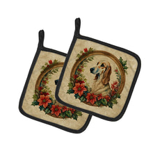 Load image into Gallery viewer, Saluki Christmas Flowers Pot Holders - Set of 2 Decorative Kitchen Helpers | Made in the USA