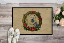 Load image into Gallery viewer, Samoyed Christmas Flowers Doormat