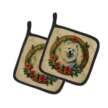 Load image into Gallery viewer, Samoyed Christmas Flowers Pot Holders - Set of 2 Decorative Kitchen Helpers | Made in the USA