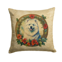 Load image into Gallery viewer, Samoyed Christmas Flowers Throw Pillow - 14x14 Decorative Pillow – Art for Your Home &amp; Patio