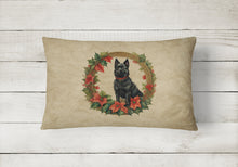 Load image into Gallery viewer, Schipperke Christmas Flowers Throw Pillow