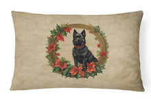 Load image into Gallery viewer, Schipperke Christmas Flowers Throw Pillow