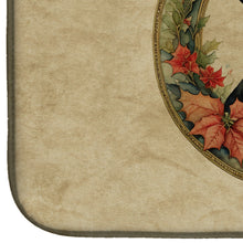 Load image into Gallery viewer, Schnauzer Christmas Flowers Dish Drying Mat