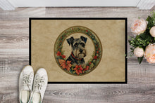 Load image into Gallery viewer, Schnauzer Christmas Flowers Doormat-24x36 Indoor / Outdoor Rug | Made in USA