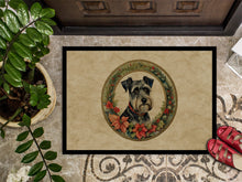 Load image into Gallery viewer, Schnauzer Christmas Flowers Doormat-24x36 Indoor / Outdoor Rug | Made in USA