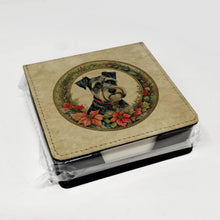 Load image into Gallery viewer, Schnauzer Christmas Flowers PU Leather Note Paper Holder