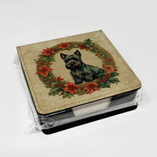 Load image into Gallery viewer, Scottish Terrier Christmas Flowers PU Leather Note Paper Holder