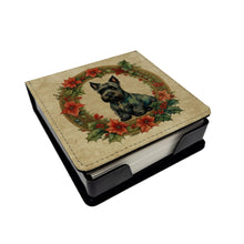 Load image into Gallery viewer, Scottish Terrier Christmas Flowers PU Leather Note Paper Holder