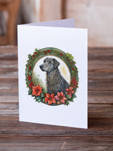 Load image into Gallery viewer, Scottish Deerhound Christmas Flowers Greeting Cards - Blank Note Cards – 8-Pack of Artist-Designed Cards with Envelopes