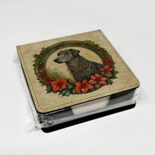 Load image into Gallery viewer, Scottish Deerhound Christmas Flowers PU Leather Note Paper Holder