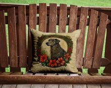 Load image into Gallery viewer, Scottish Deerhound Christmas Flowers Throw Pillow - 14x14 Decorative Pillow – Art for Your Home &amp; Patio